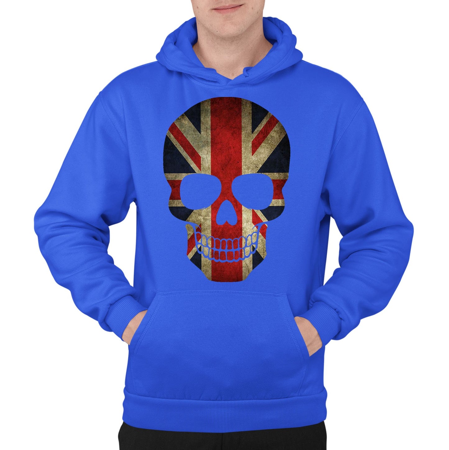 Union Jack Skull Mens Pullover Hoodie