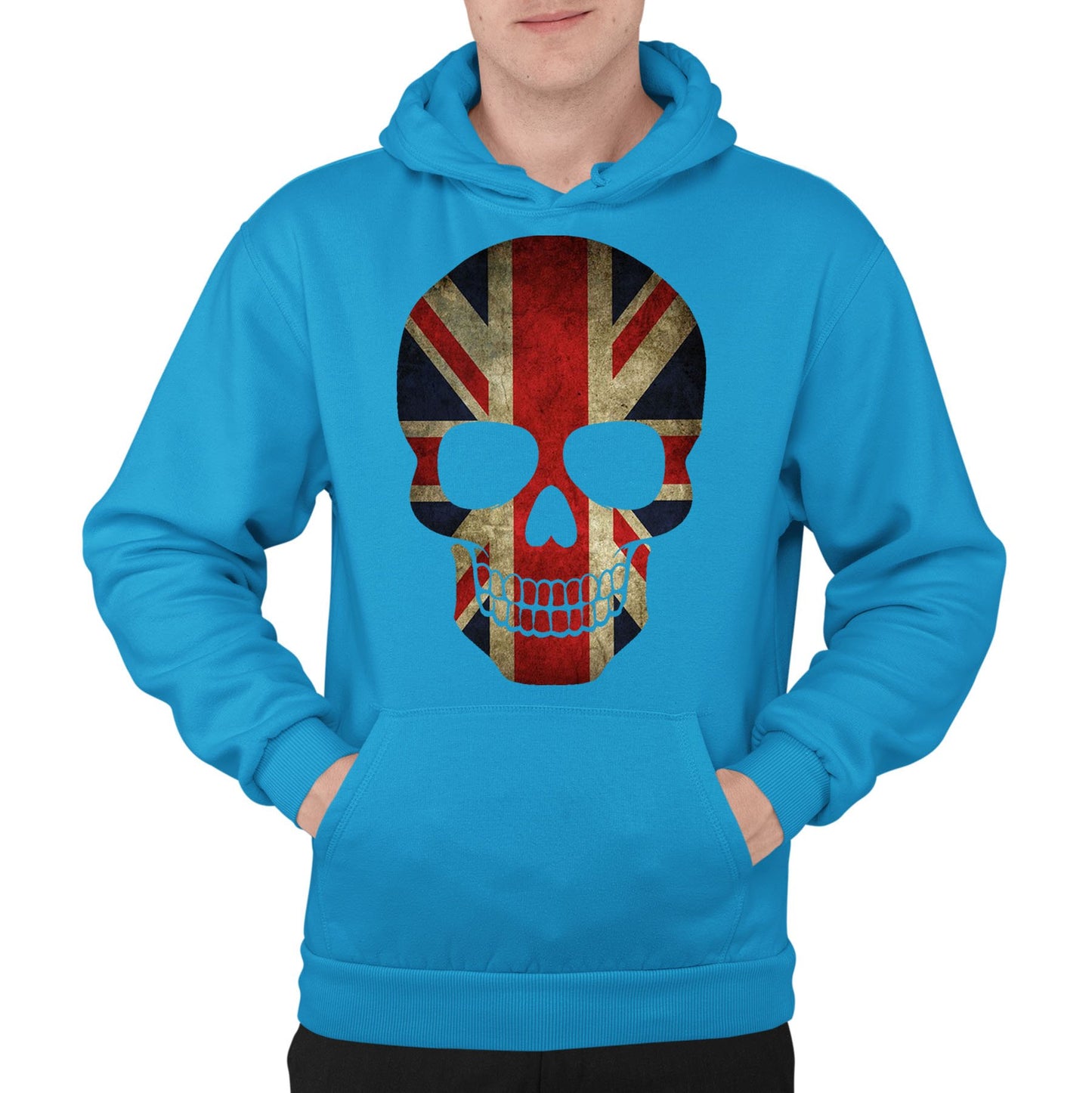 Union Jack Skull Mens Pullover Hoodie