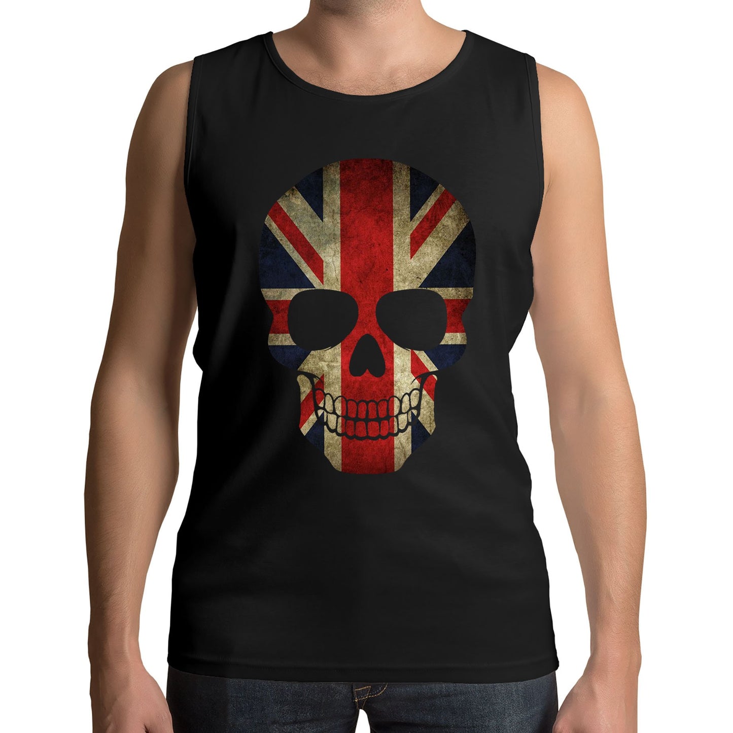 Union Jack Skull Mens Vest