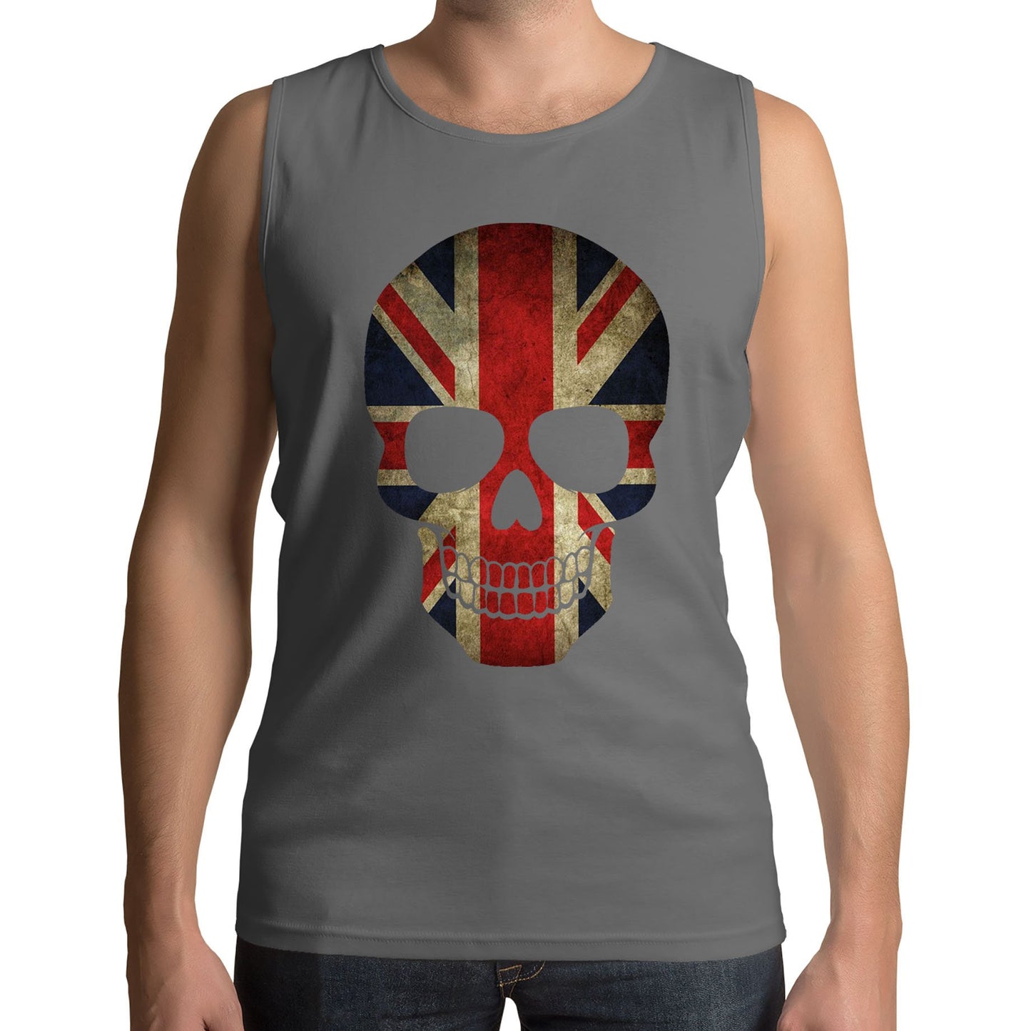 Union Jack Skull Mens Vest