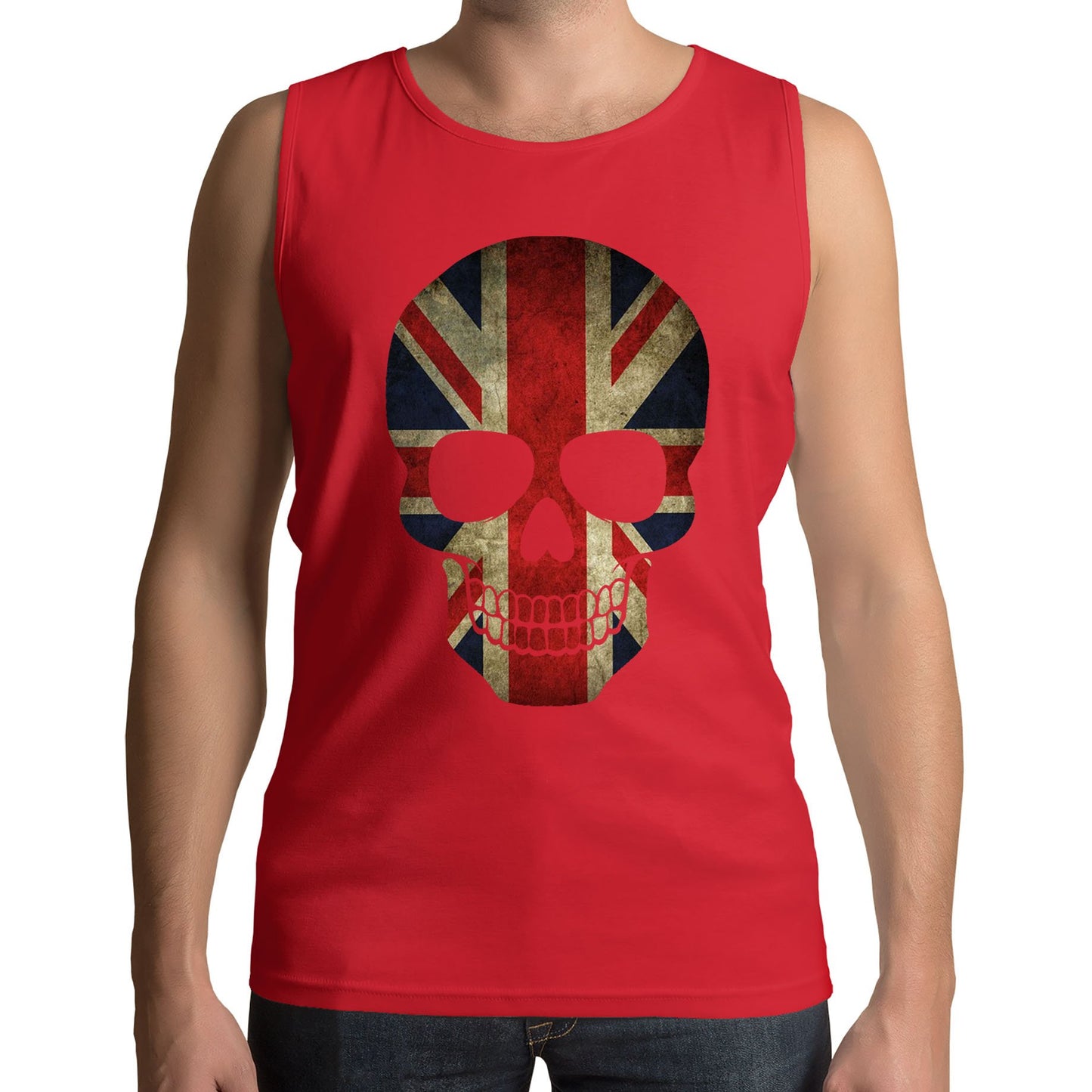 Union Jack Skull Mens Vest