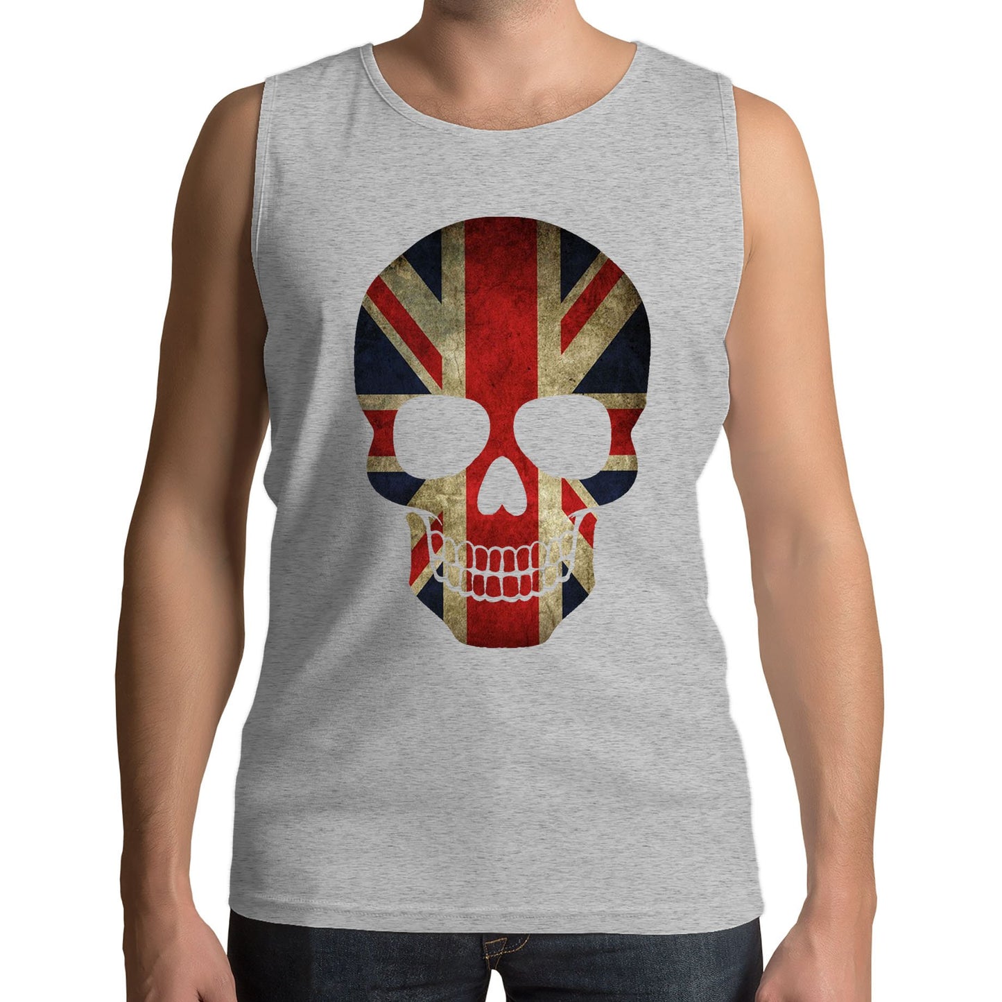 Union Jack Skull Mens Vest