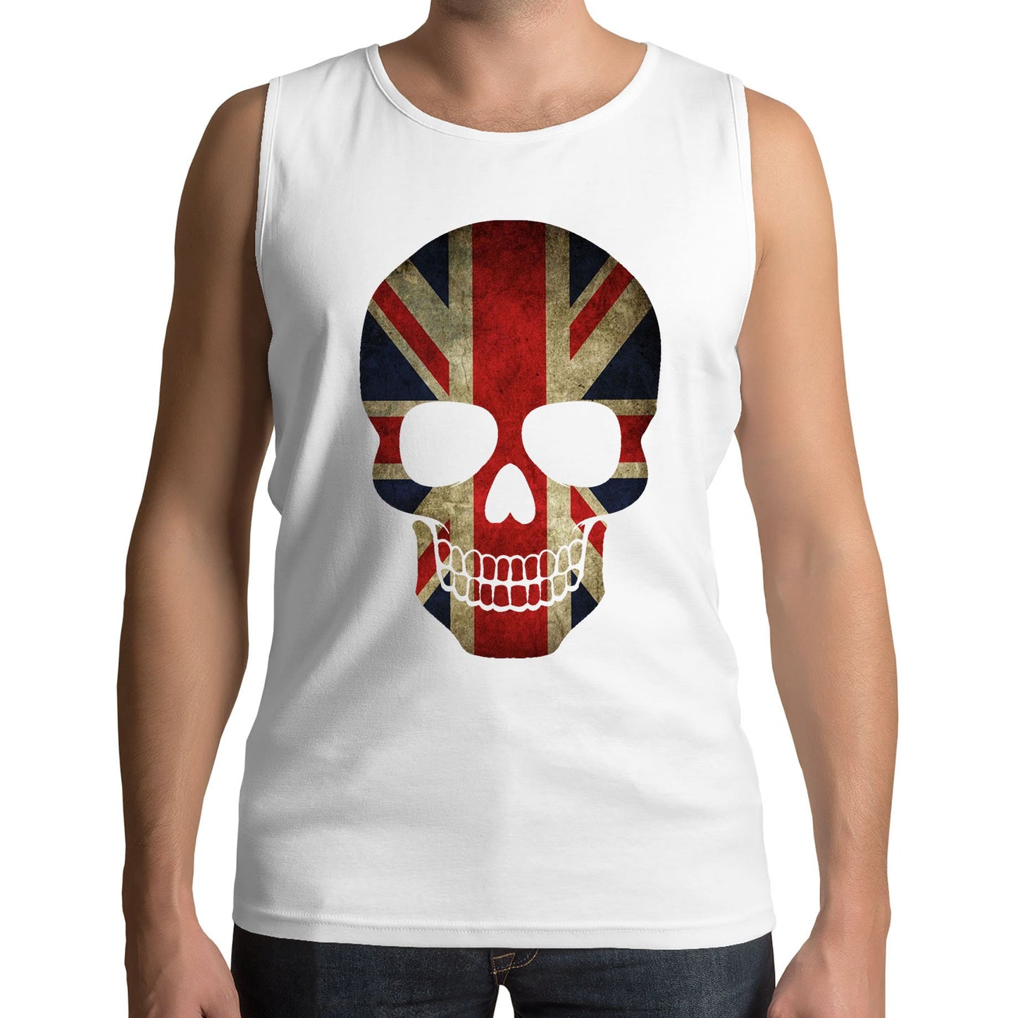 Union Jack Skull Mens Vest