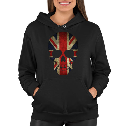 Union Jack Skull Womens Pullover Hoodie