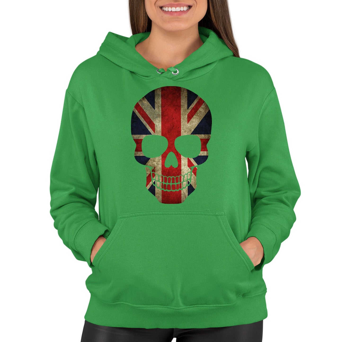 Union Jack Skull Womens Pullover Hoodie