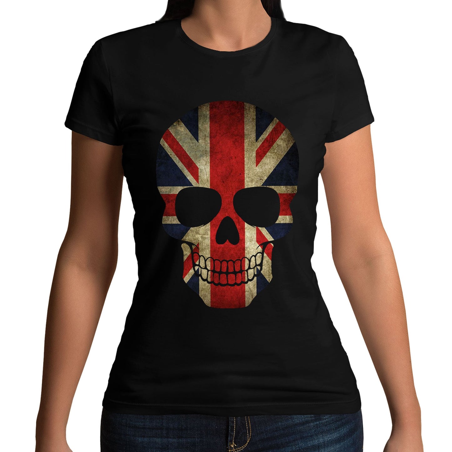 Union Jack Skull Womens T-shirt