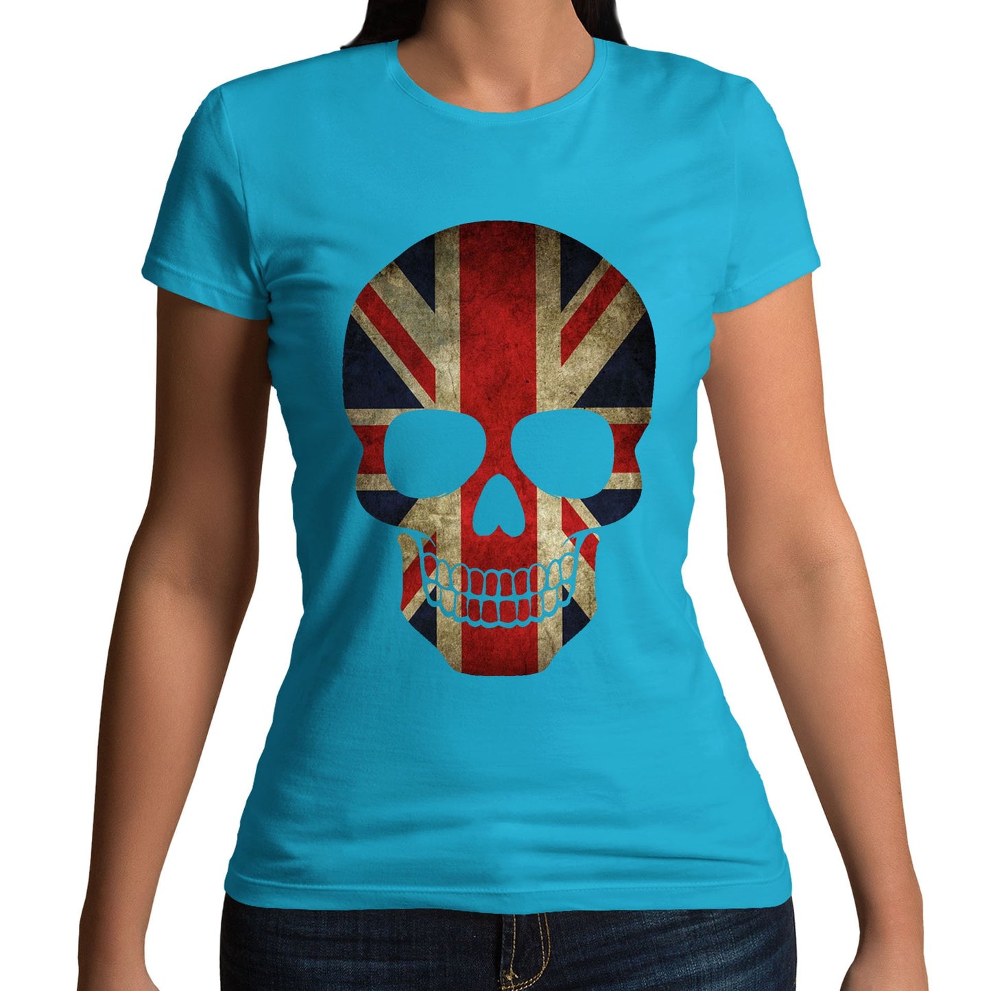 Union Jack Skull Womens T-shirt