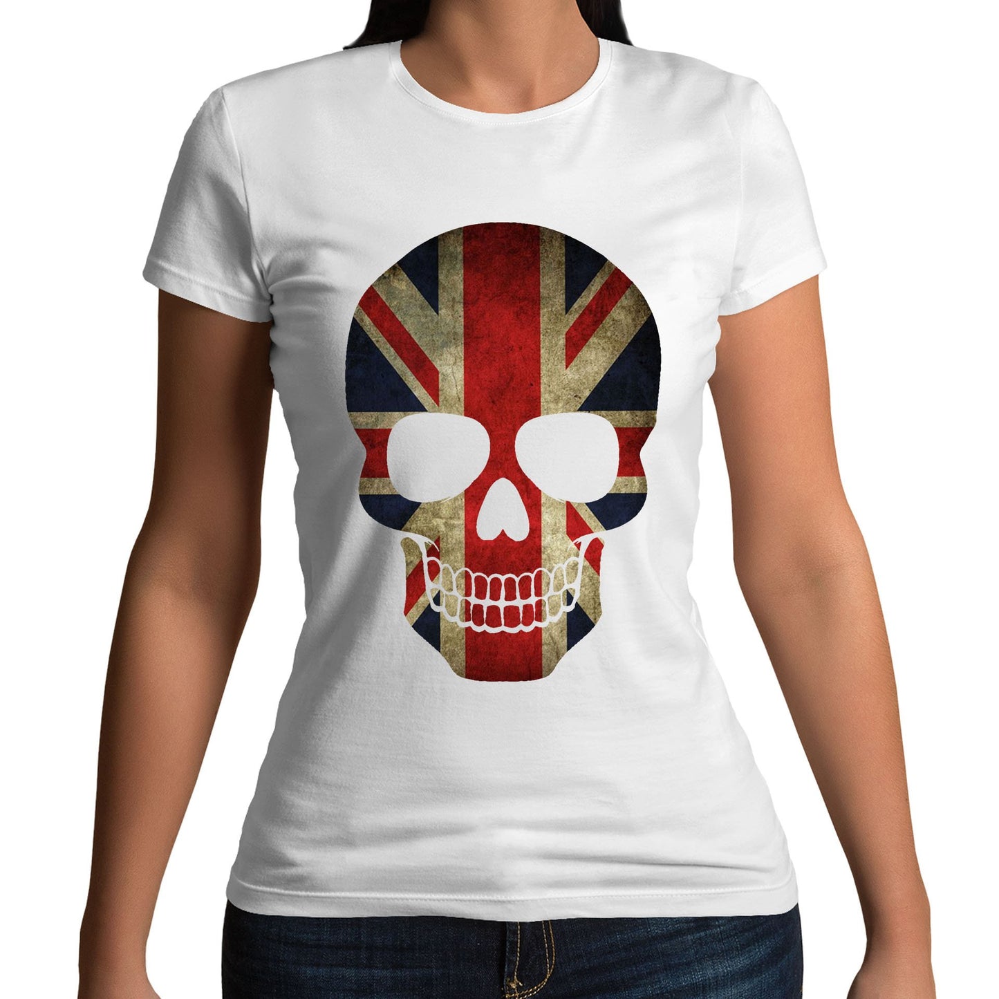 Union Jack Skull Womens T-shirt