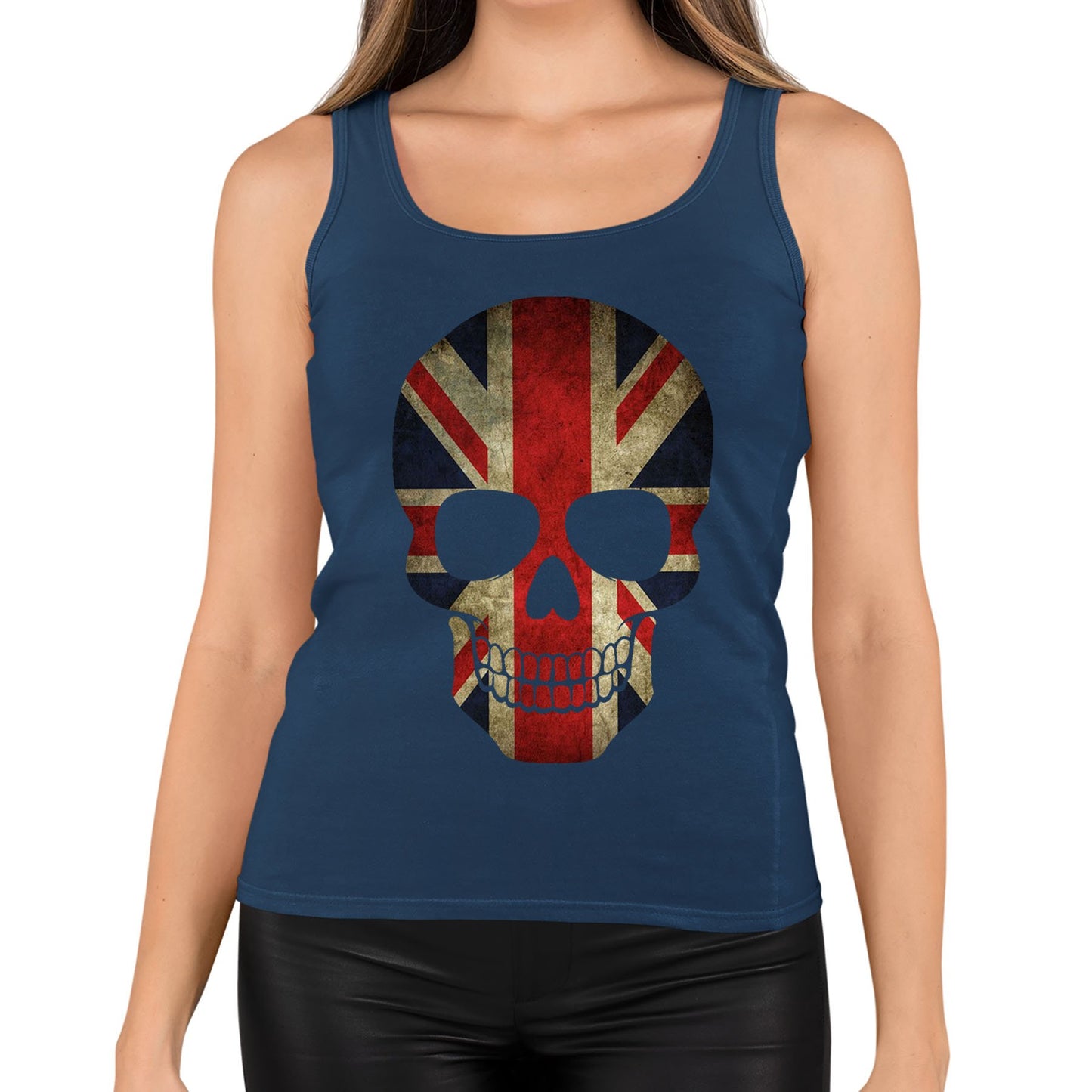 Union Jack Skull Womens Vest