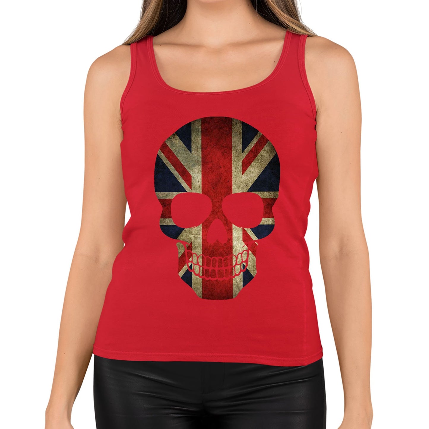 Union Jack Skull Womens Vest