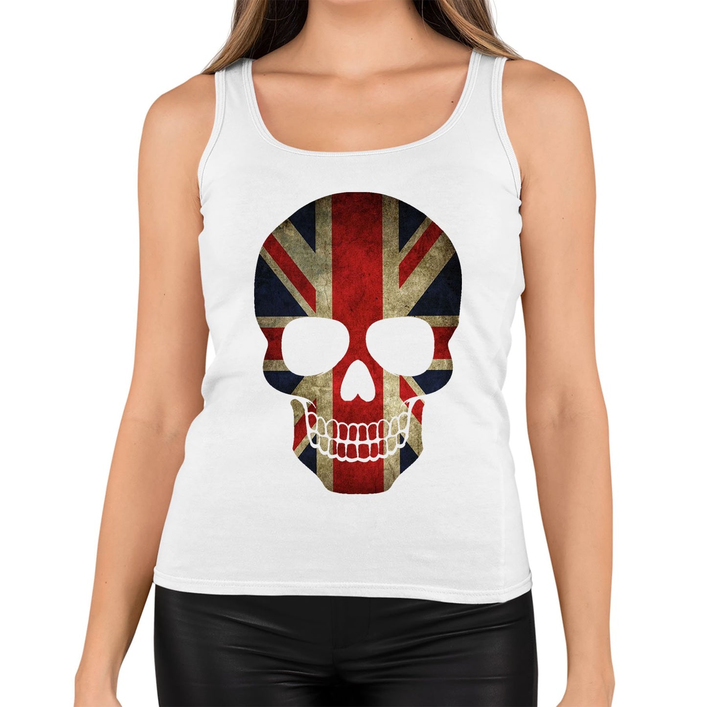 Union Jack Skull Womens Vest