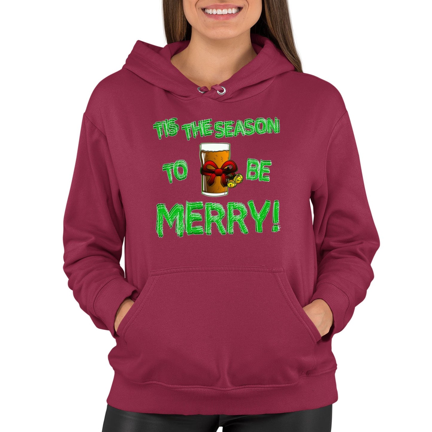 Tis The Season Funny Christmas Womens Pullover Hoodie