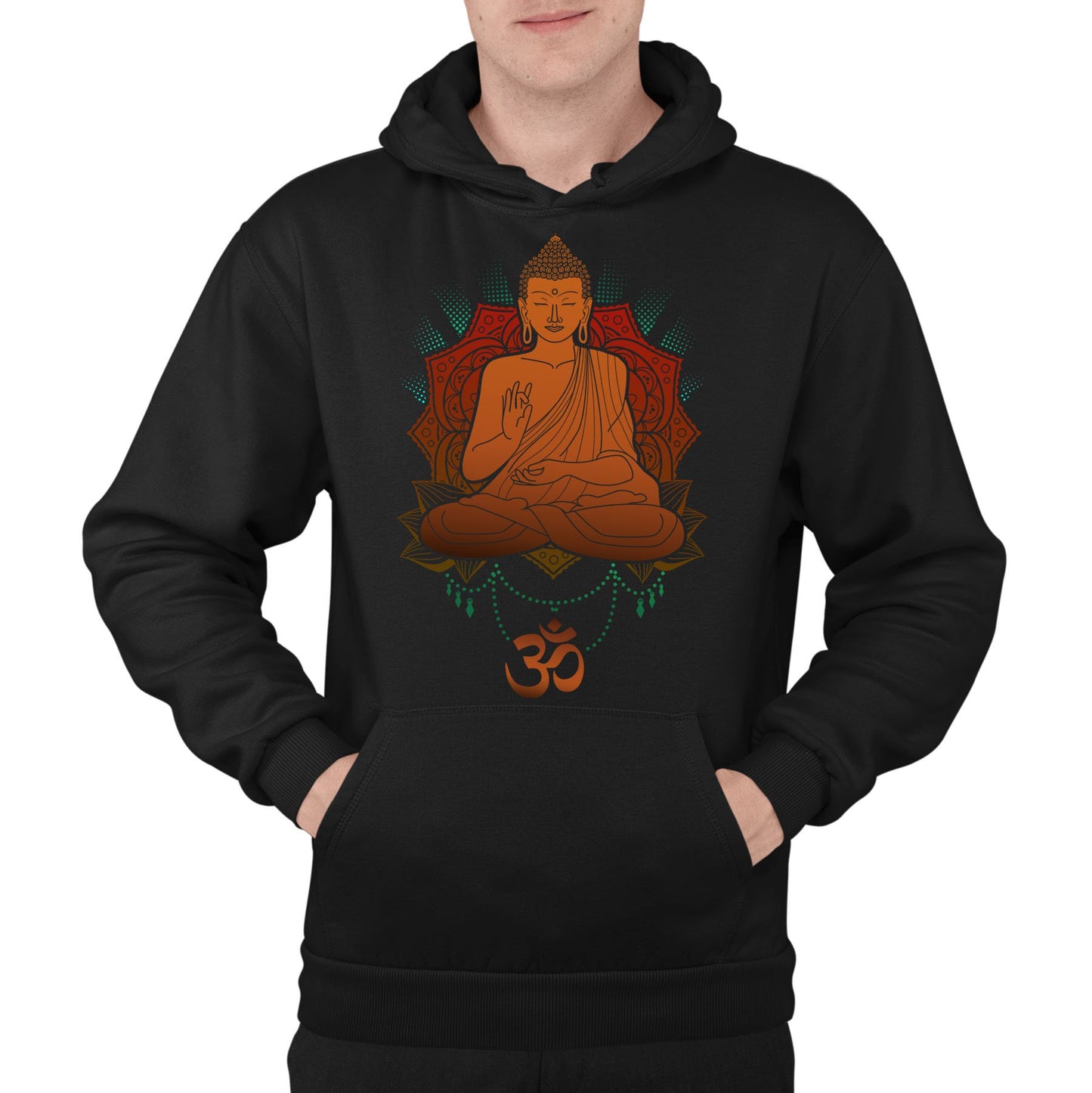 Buddha Om Mens Pullover Hoodie