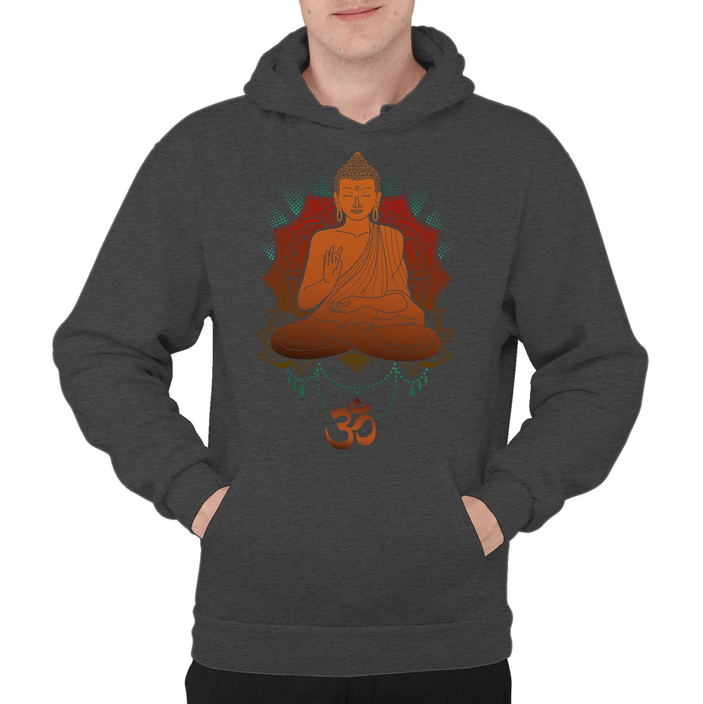 Buddha Om Mens Pullover Hoodie