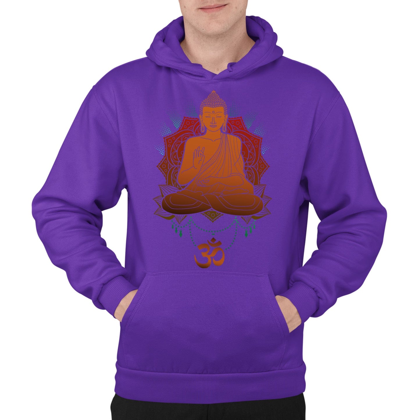 Buddha Om Mens Pullover Hoodie