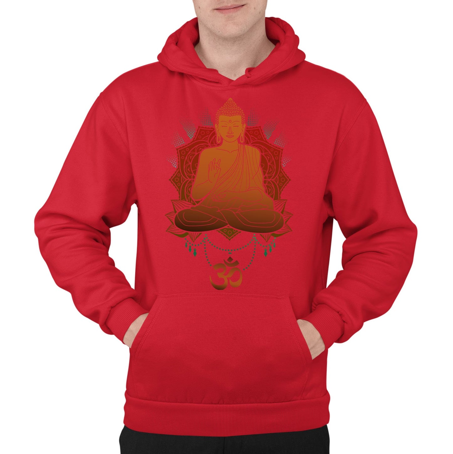 Buddha Om Mens Pullover Hoodie