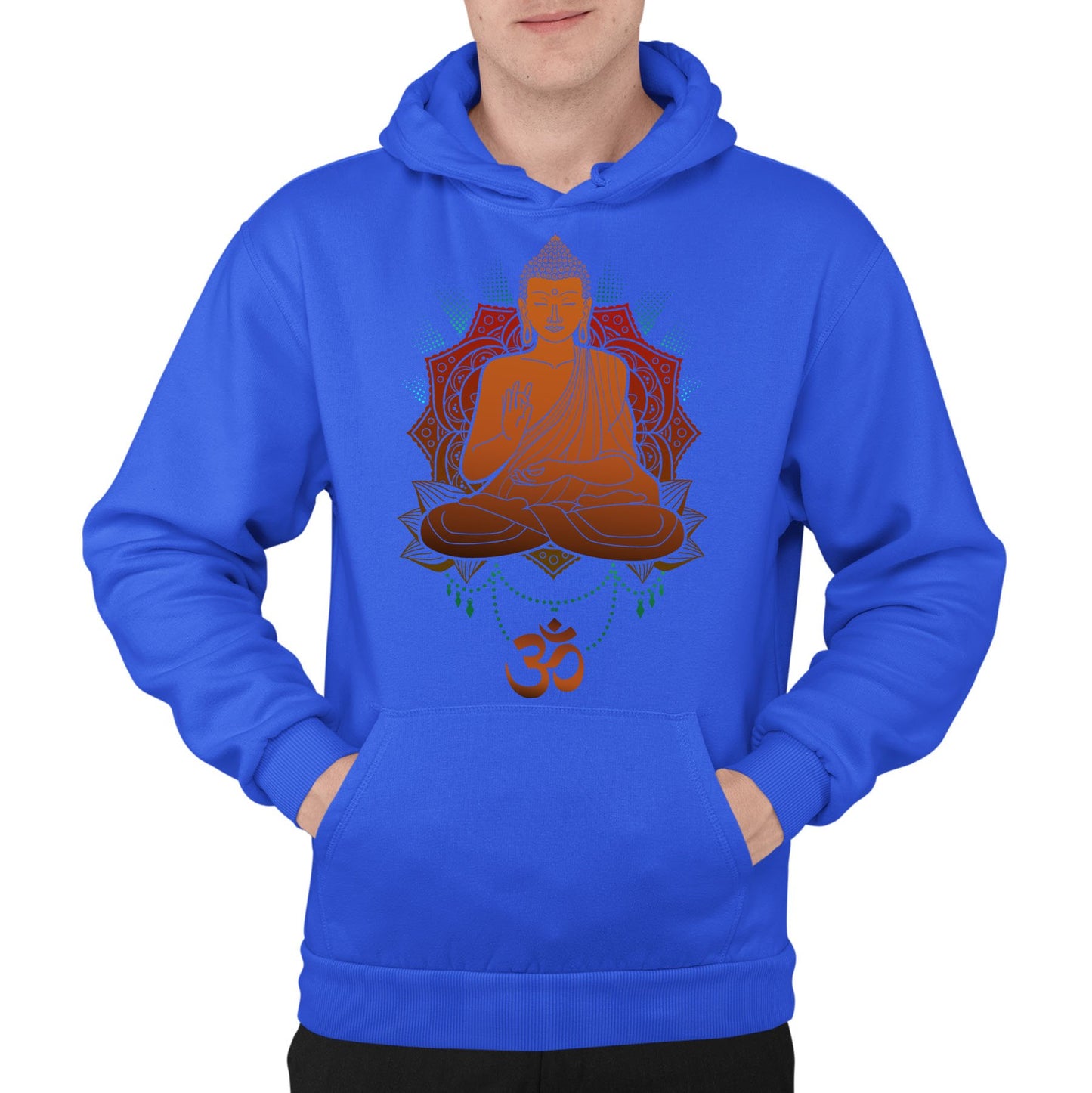 Buddha Om Mens Pullover Hoodie