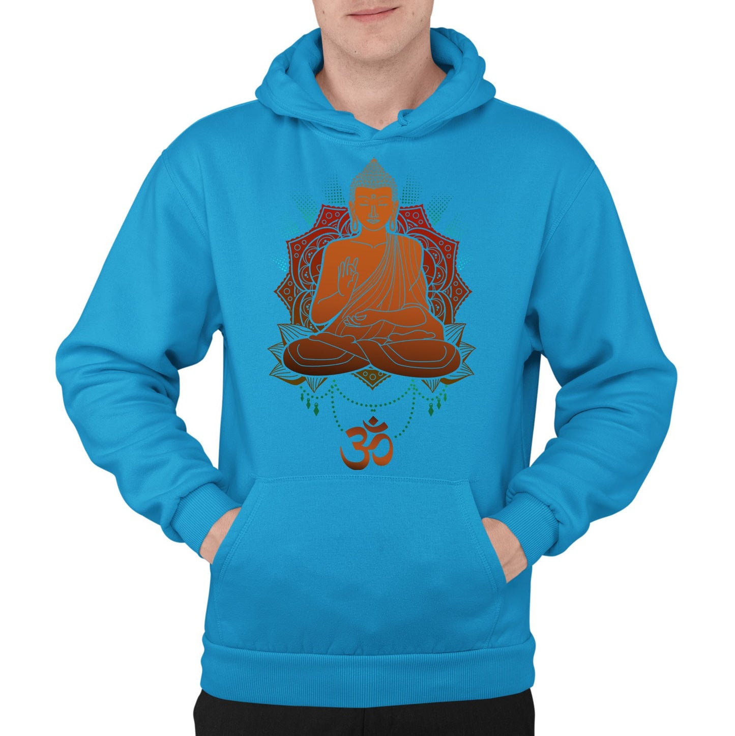 Buddha Om Mens Pullover Hoodie