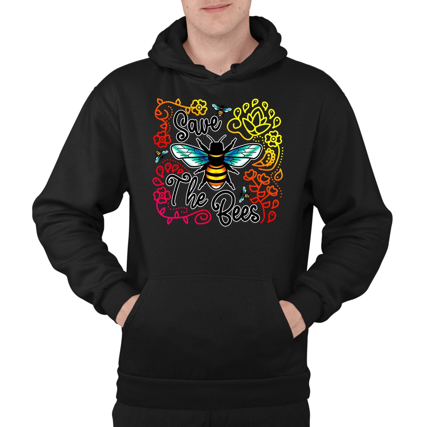 Save The Bees Mens Pullover Hoodie