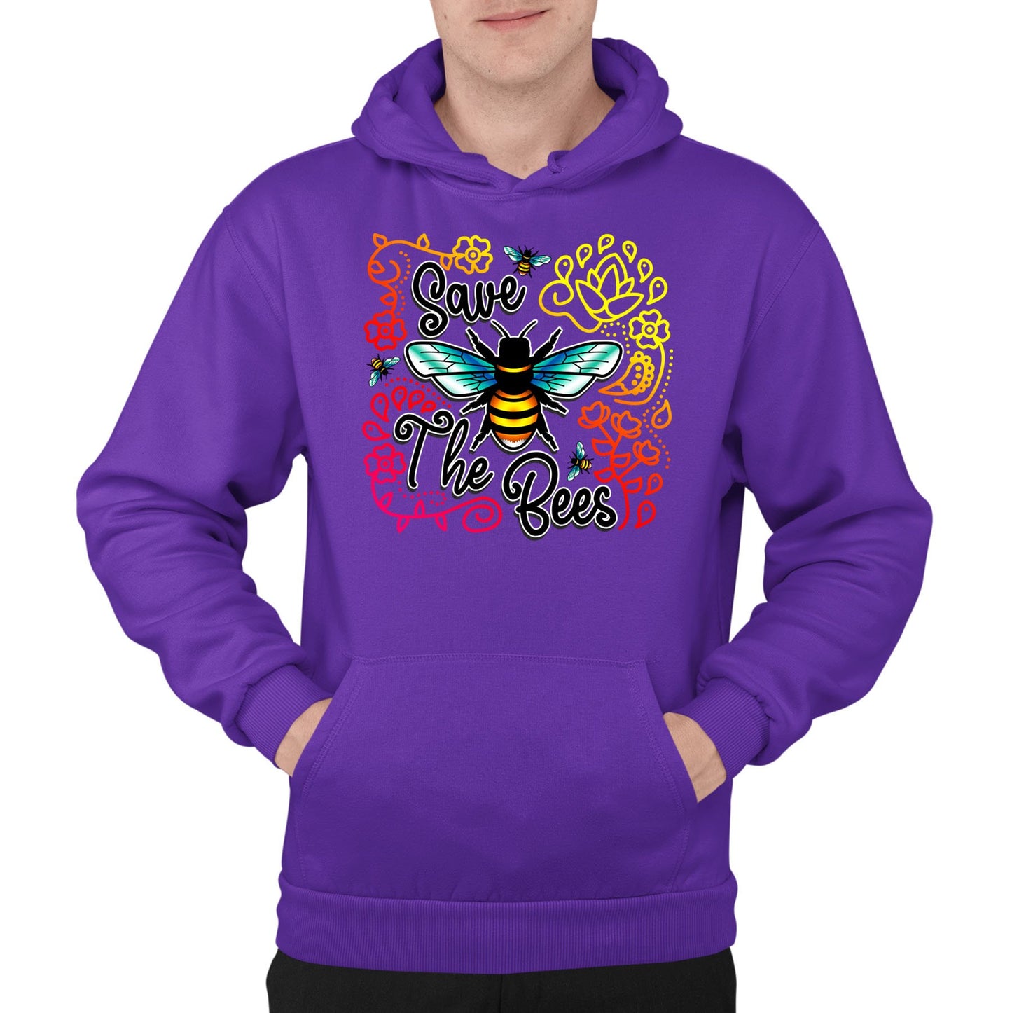 Save The Bees Mens Pullover Hoodie