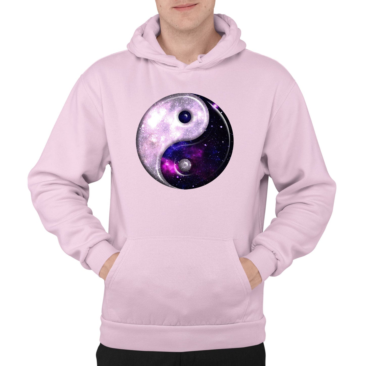 Galaxy Yin Yang Spiritual Mens Pullover Hoodie