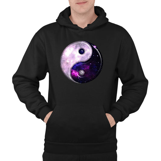 Galaxy Yin Yang Spiritual Mens Pullover Hoodie