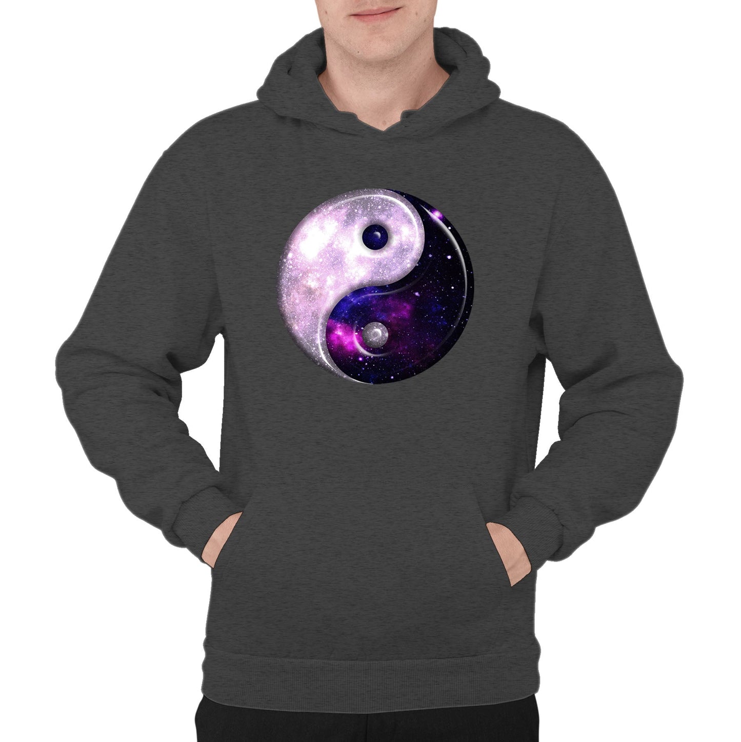 Galaxy Yin Yang Spiritual Mens Pullover Hoodie