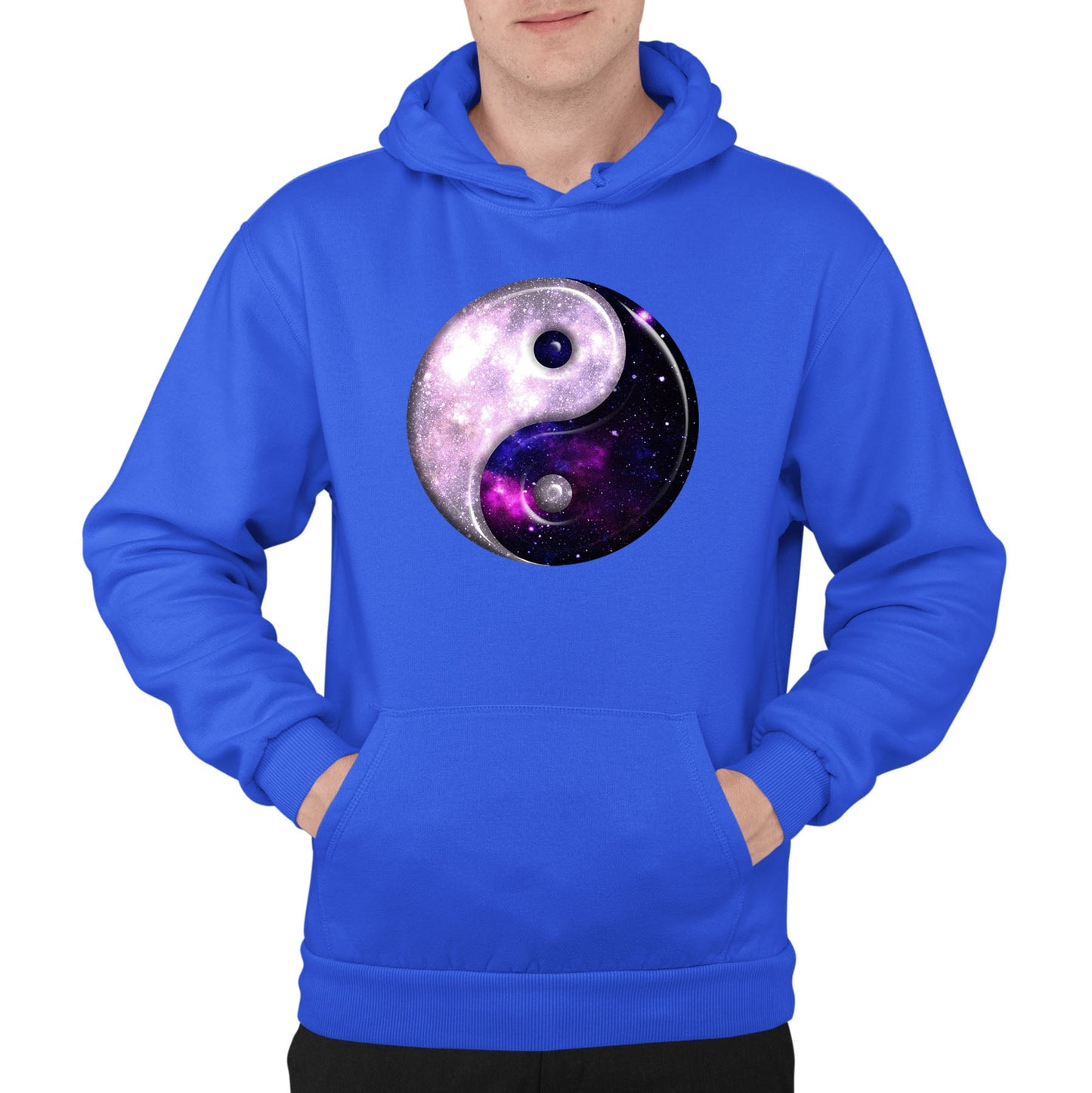 Galaxy Yin Yang Spiritual Mens Pullover Hoodie