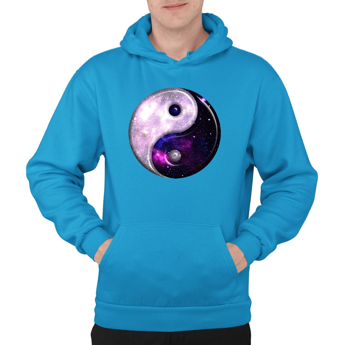 Galaxy Yin Yang Spiritual Mens Pullover Hoodie