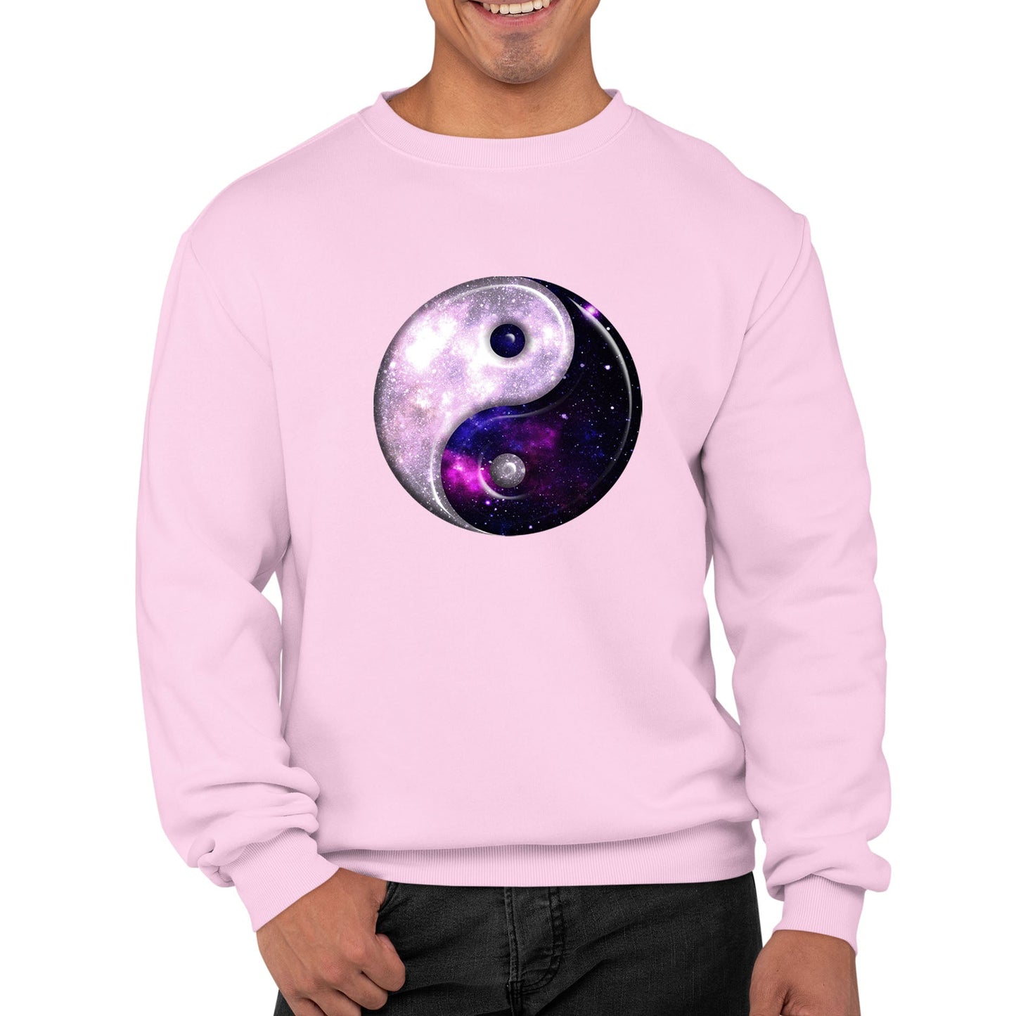 Galaxy Yin Yang Spiritual Mens Sweatshirt