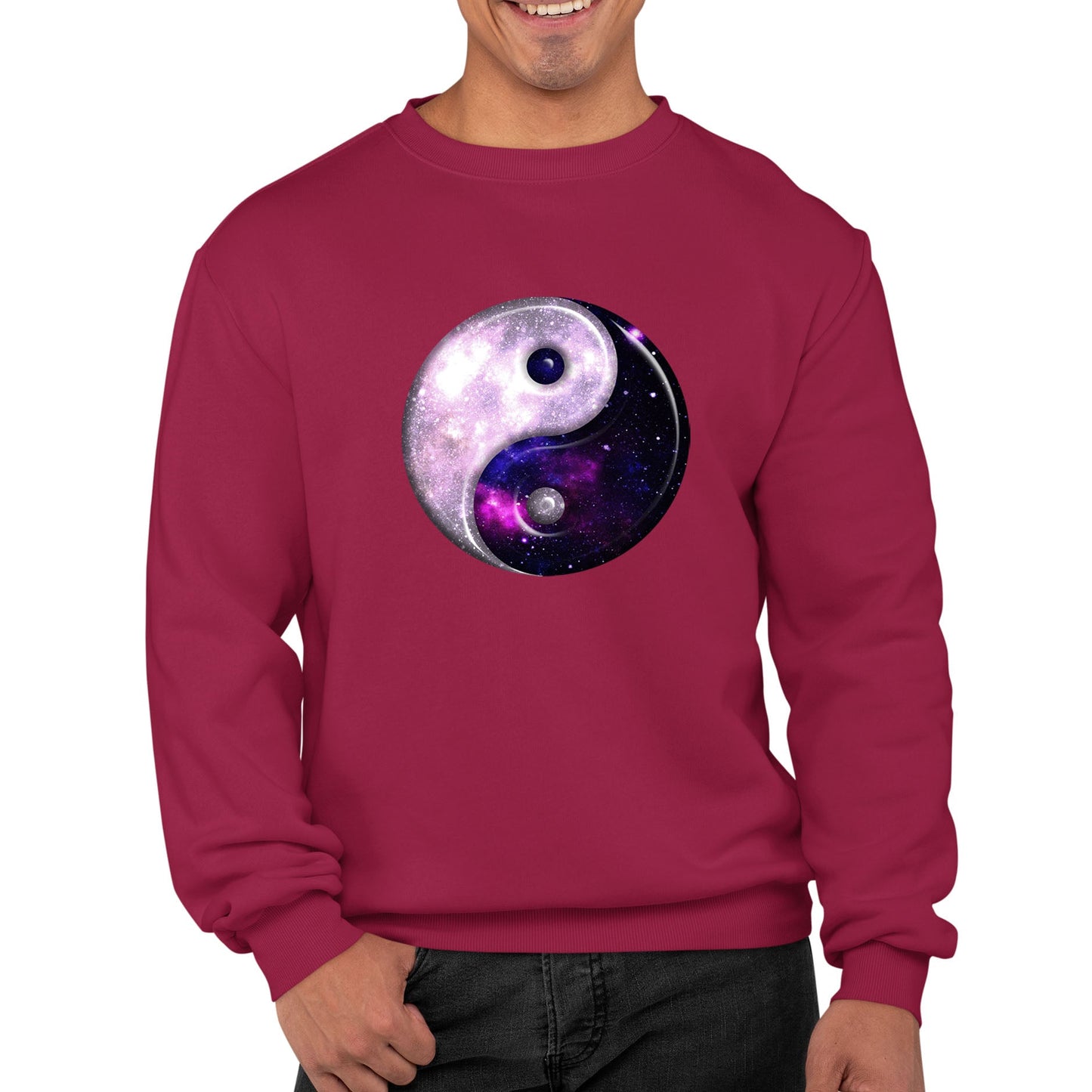 Galaxy Yin Yang Spiritual Mens Sweatshirt