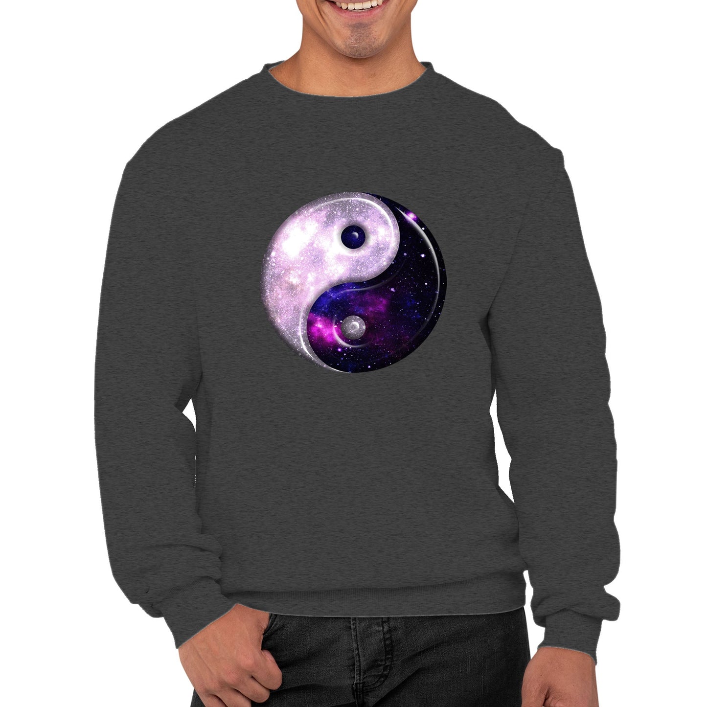 Galaxy Yin Yang Spiritual Mens Sweatshirt