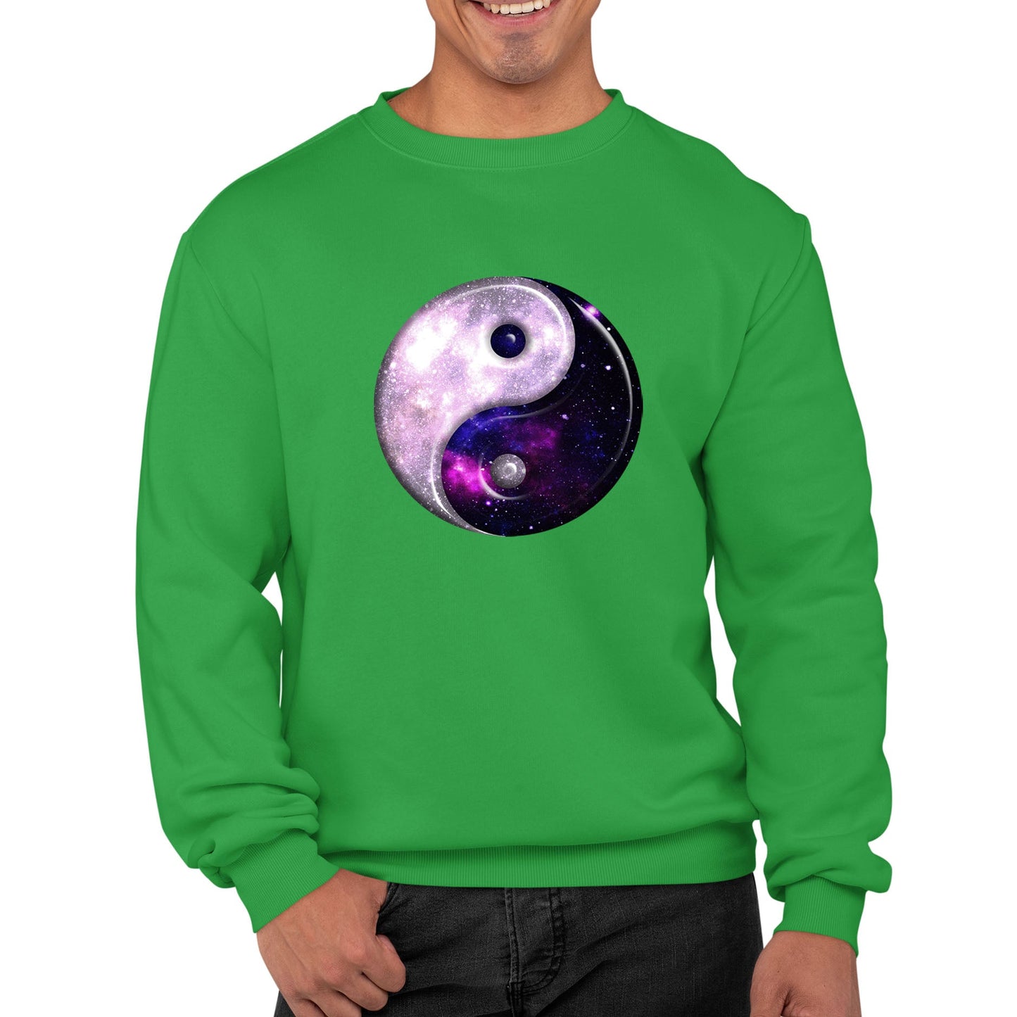 Galaxy Yin Yang Spiritual Mens Sweatshirt