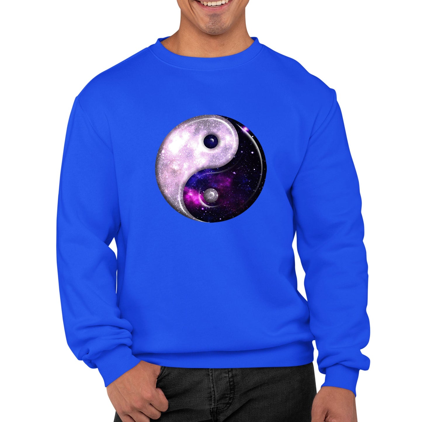 Galaxy Yin Yang Spiritual Mens Sweatshirt