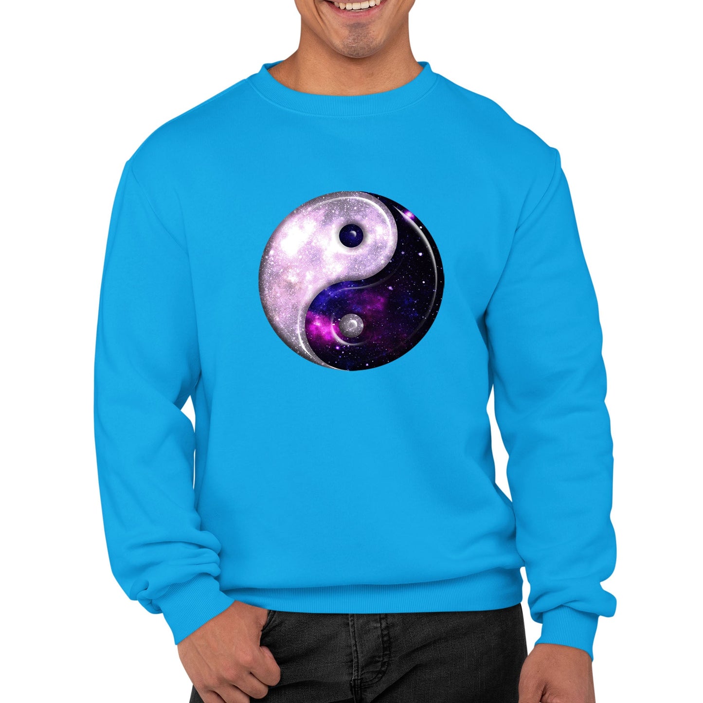 Galaxy Yin Yang Spiritual Mens Sweatshirt