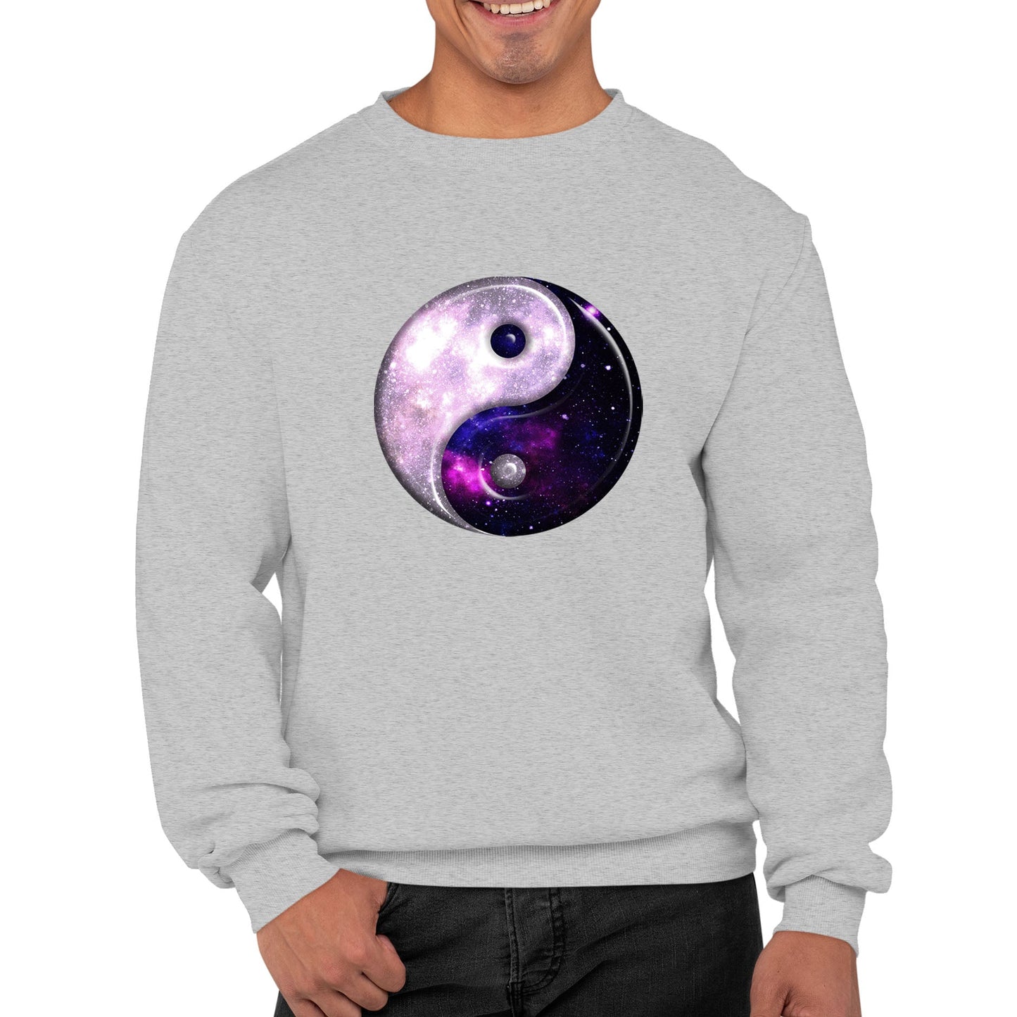 Galaxy Yin Yang Spiritual Mens Sweatshirt