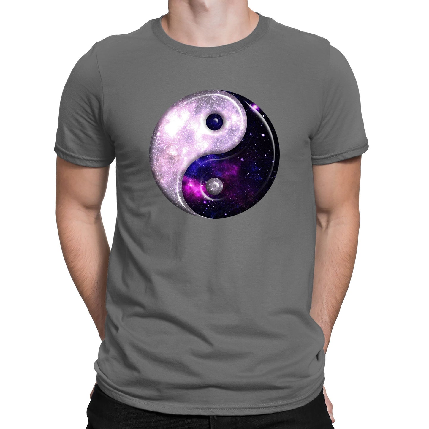 Galaxy Yin Yang Spiritual Mens T-shirt