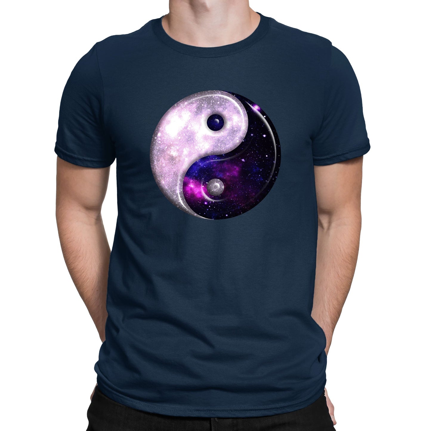 Galaxy Yin Yang Spiritual Mens T-shirt