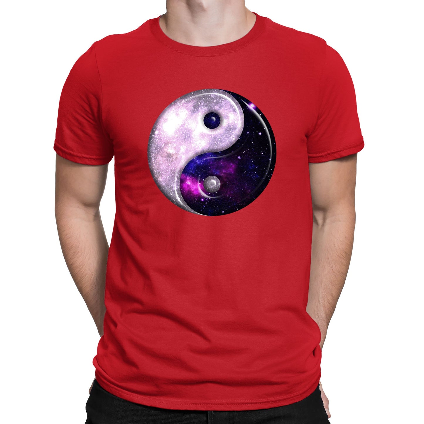 Galaxy Yin Yang Spiritual Mens T-shirt