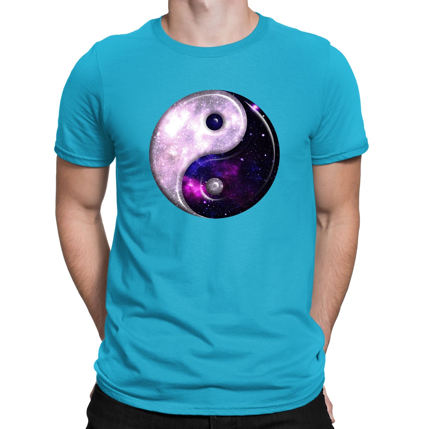 Galaxy Yin Yang Spiritual Mens T-shirt