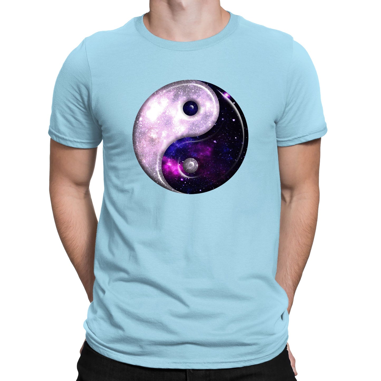 Galaxy Yin Yang Spiritual Mens T-shirt