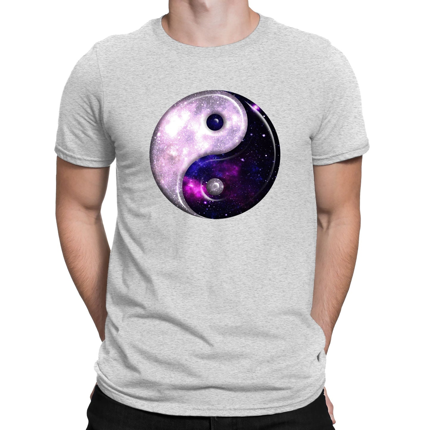 Galaxy Yin Yang Spiritual Mens T-shirt