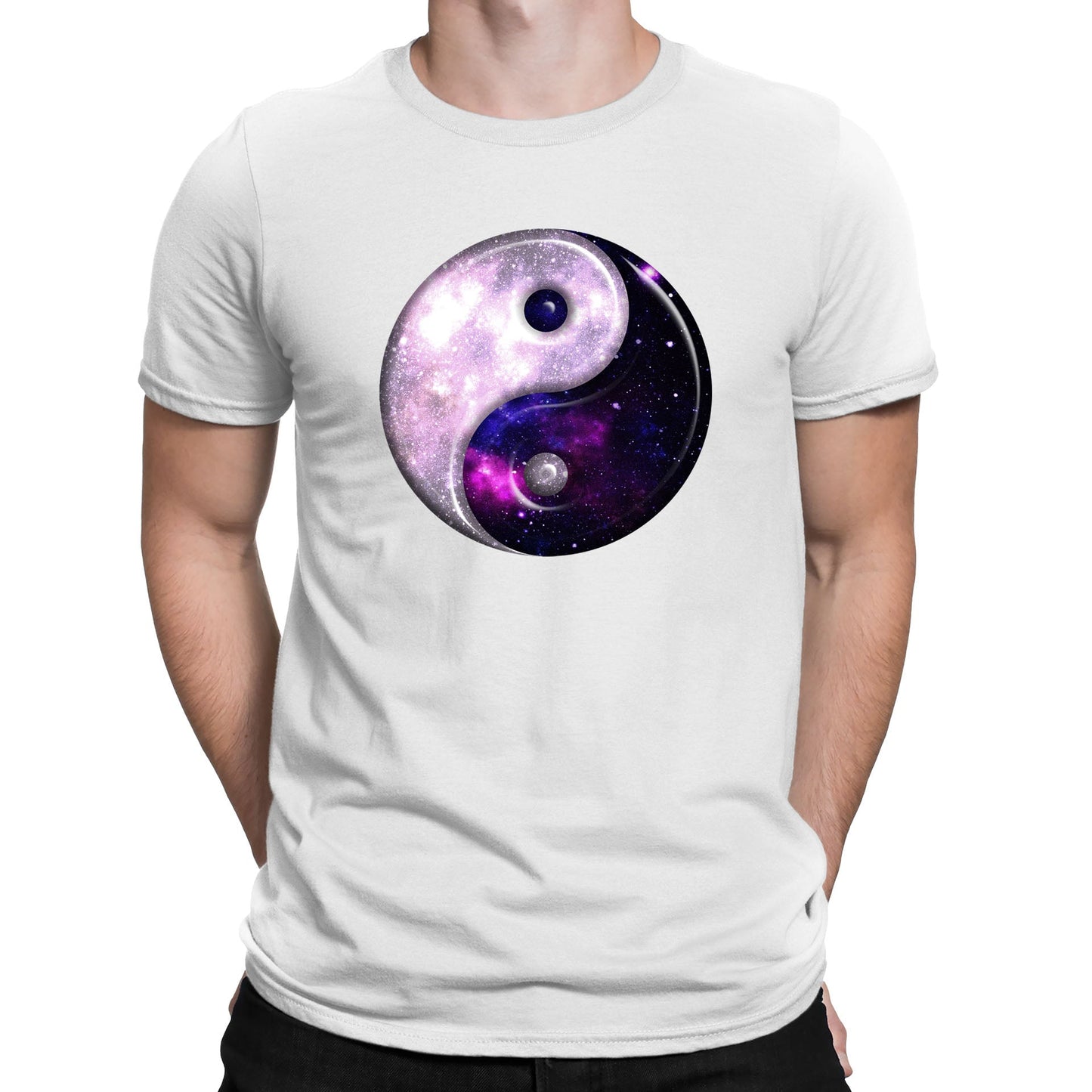 Galaxy Yin Yang Spiritual Mens T-shirt