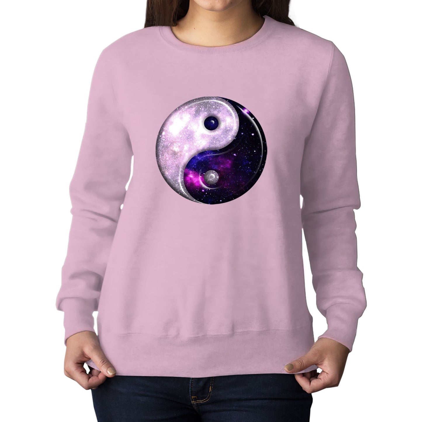 Galaxy Yin Yang Spiritual Womens Sweatshirt