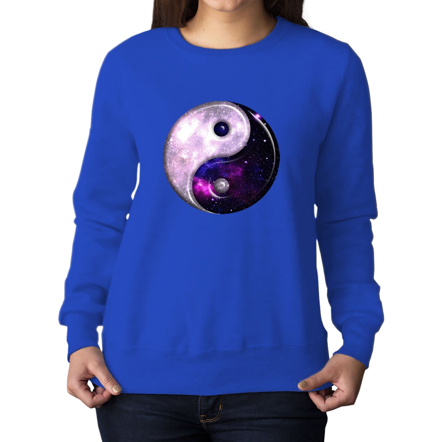 Galaxy Yin Yang Spiritual Womens Sweatshirt