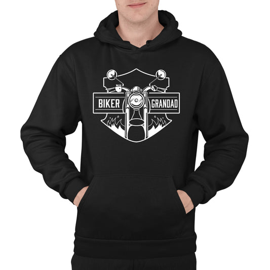 Biker Grandad Mens Pullover Hoodie