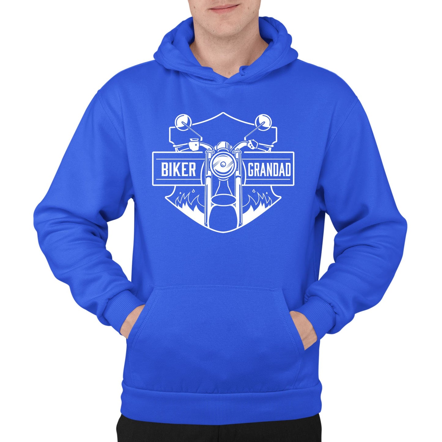 Biker Grandad Mens Pullover Hoodie