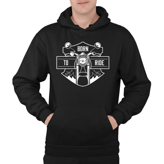 Born To Ride Biker Mens Pullover Hoodie