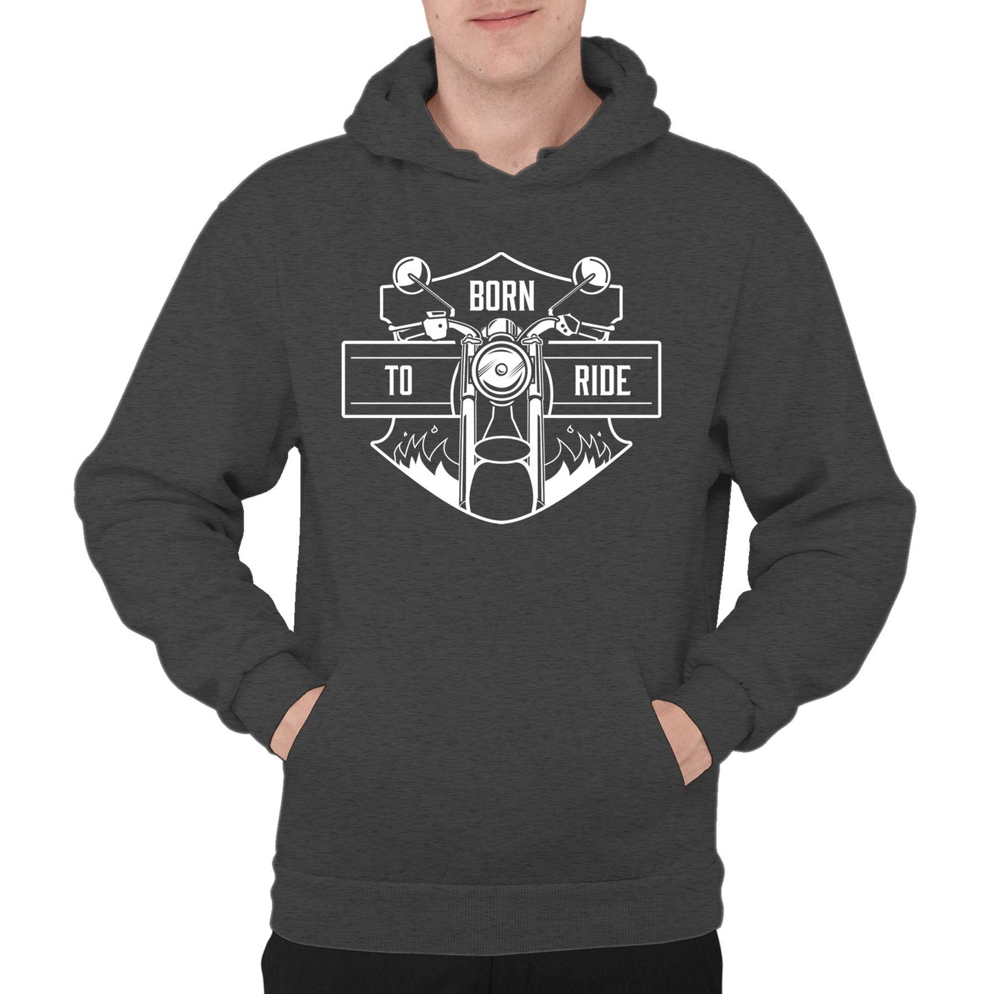 Born To Ride Biker Mens Pullover Hoodie