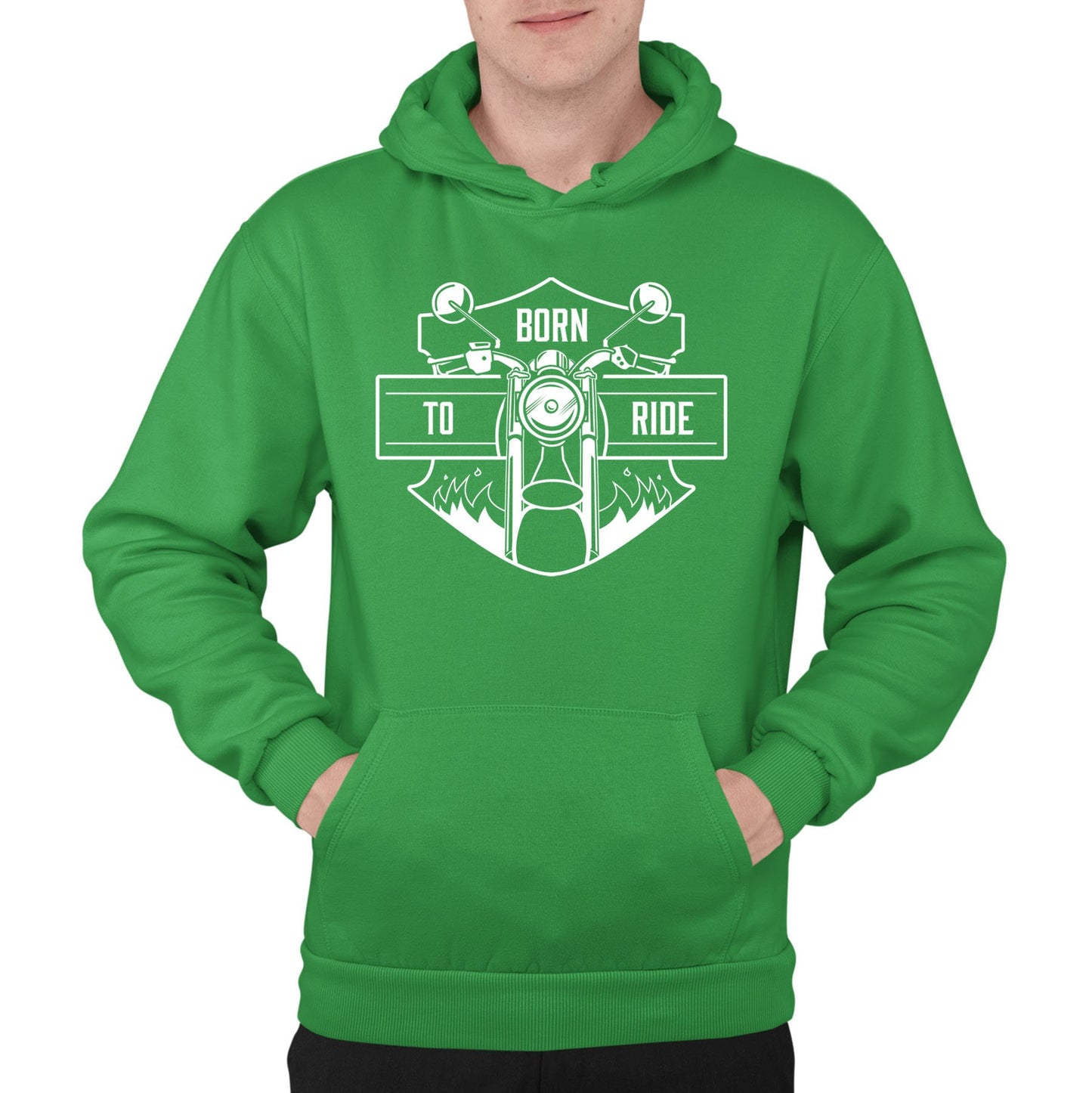 Born To Ride Biker Mens Pullover Hoodie